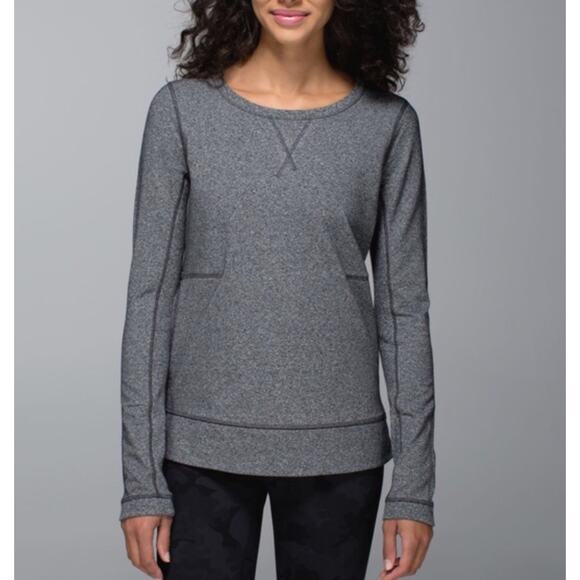 lululemon athletica Tops - Lululemon Exhalation Pullover Sweatshirt Heathered Grey Size 10